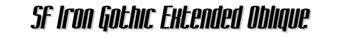 SF Iron Gothic Extended Oblique font